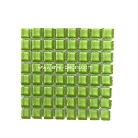 Mosaic Tiles -Single Sheet Lime Green Glass 10x10mm