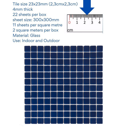 Decor Tiles - Navy Blue 23x23mm