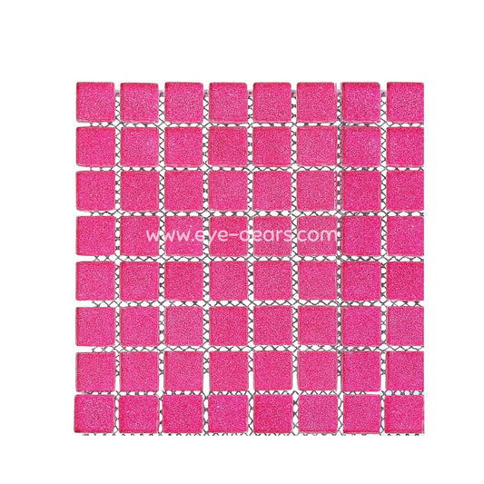 Mosaic Tiles- Single Fuchsia Pink Glitter (10x10mm)
