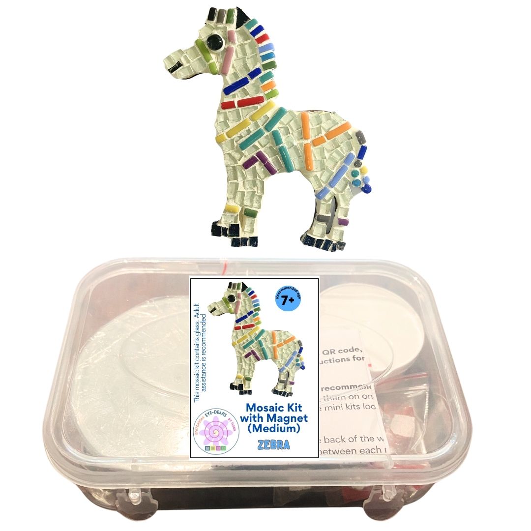 Single - Mosaic Craft Kit with Magnet - Zebra (Medium)