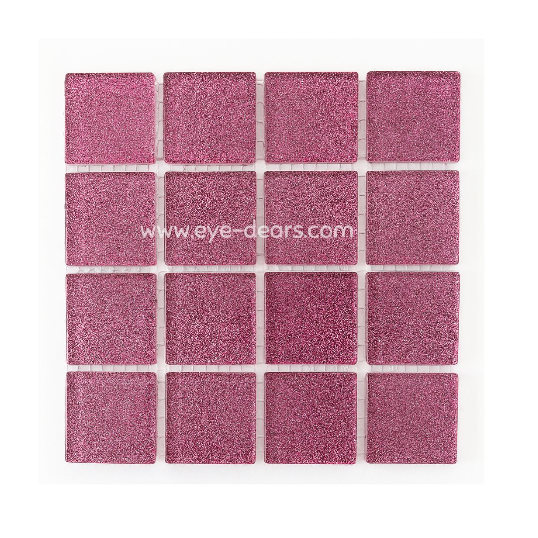 Mosaic Tiles -  Single Sheet Soft Pink Glitter 23x23mm