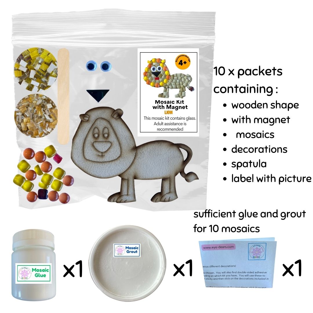 Mosaic Craft Kit with Magnet- Lion (Small)