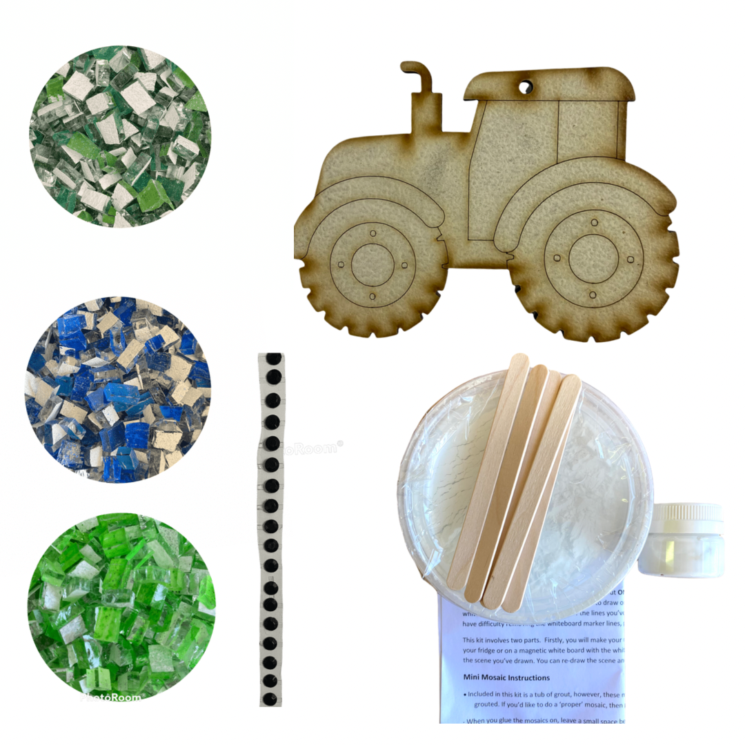 Mosaic Craft Kit with Magnet- Tractor (Small)
