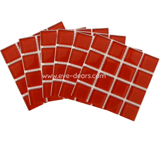 Mosaic Tiles - 10 x sheets of Fox Brown Glass 23x23mm