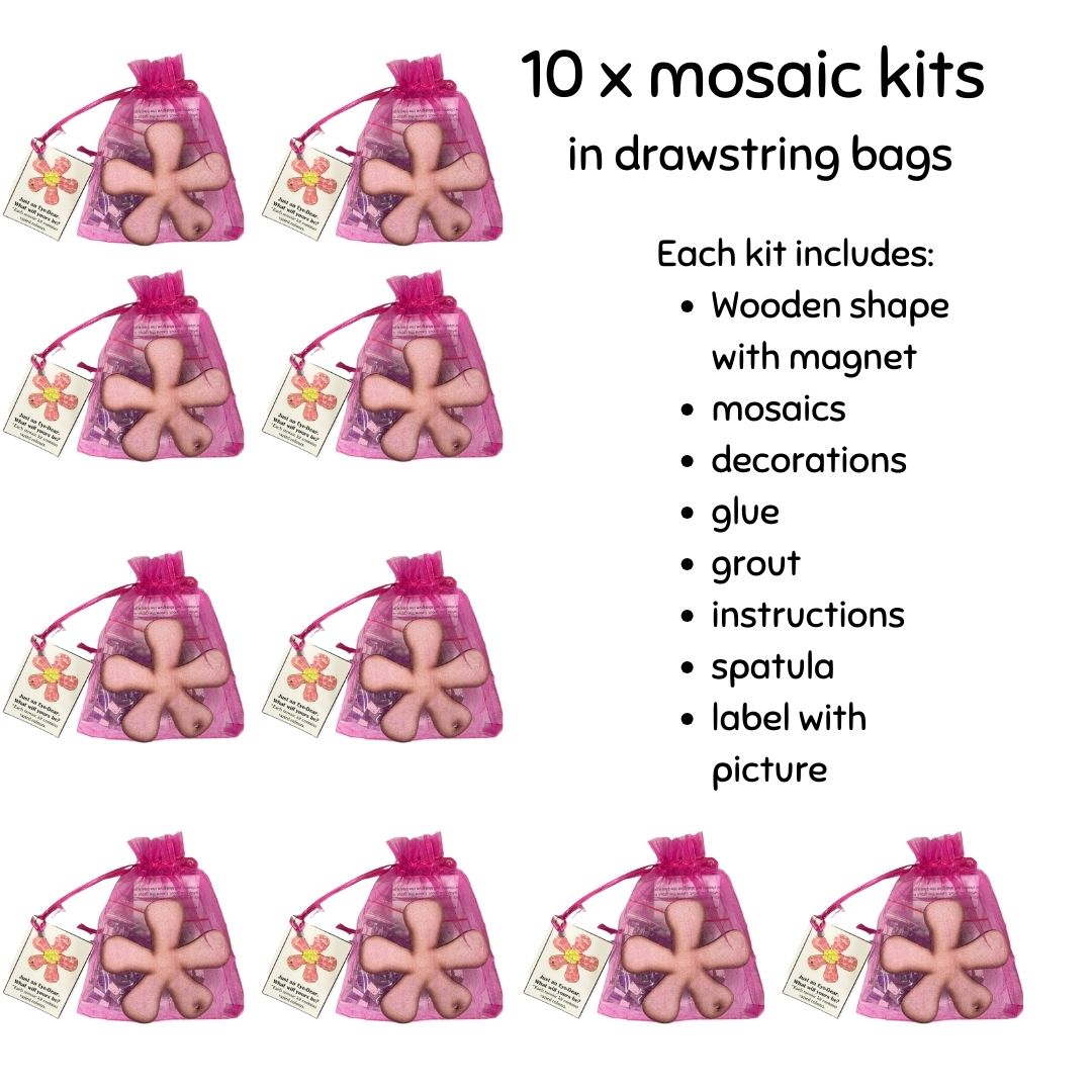 Mosaic Craft Kit with Magnet- Flower Pink (Small)