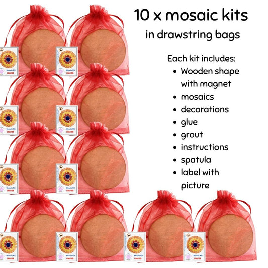 Bulk - Mosaic Craft Kit - Coaster Orange, Red, Yellow (No Magnet) (Small)