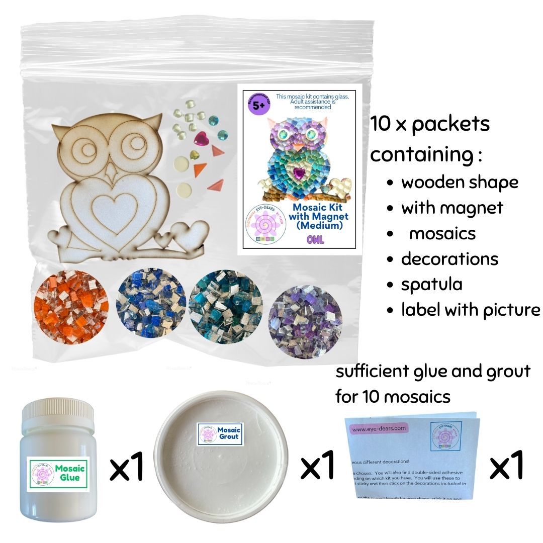 Mosaic Craft Kit with Magnet - Owl  (Medium)