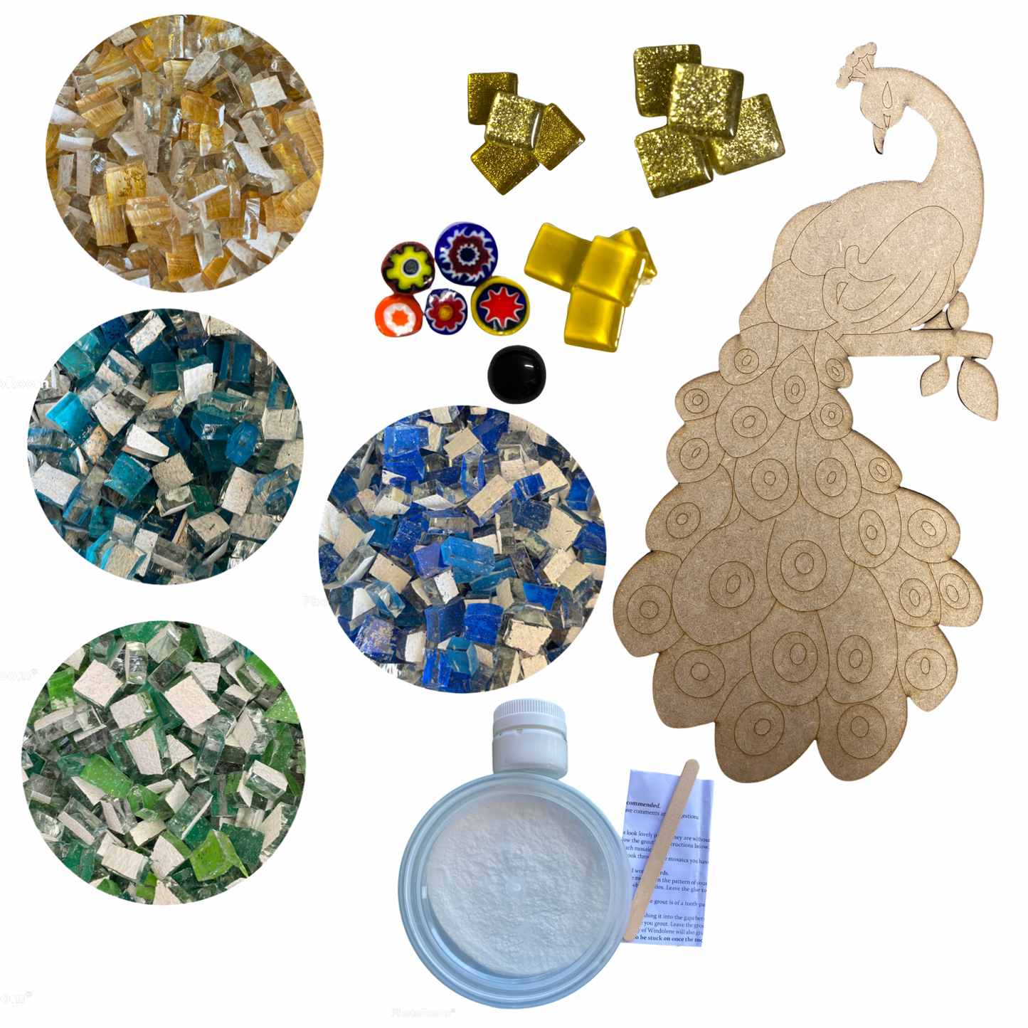 Mosaic Craft Kit for Adults - Peacock (Large)