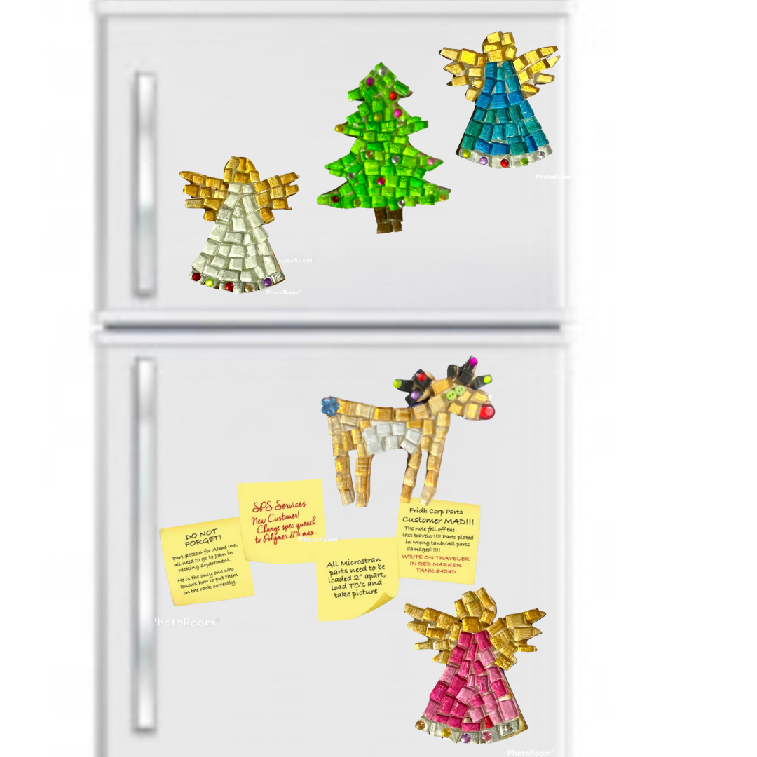 Mosaic Craft Kit with Magnet - Gold and White Angel (Small)