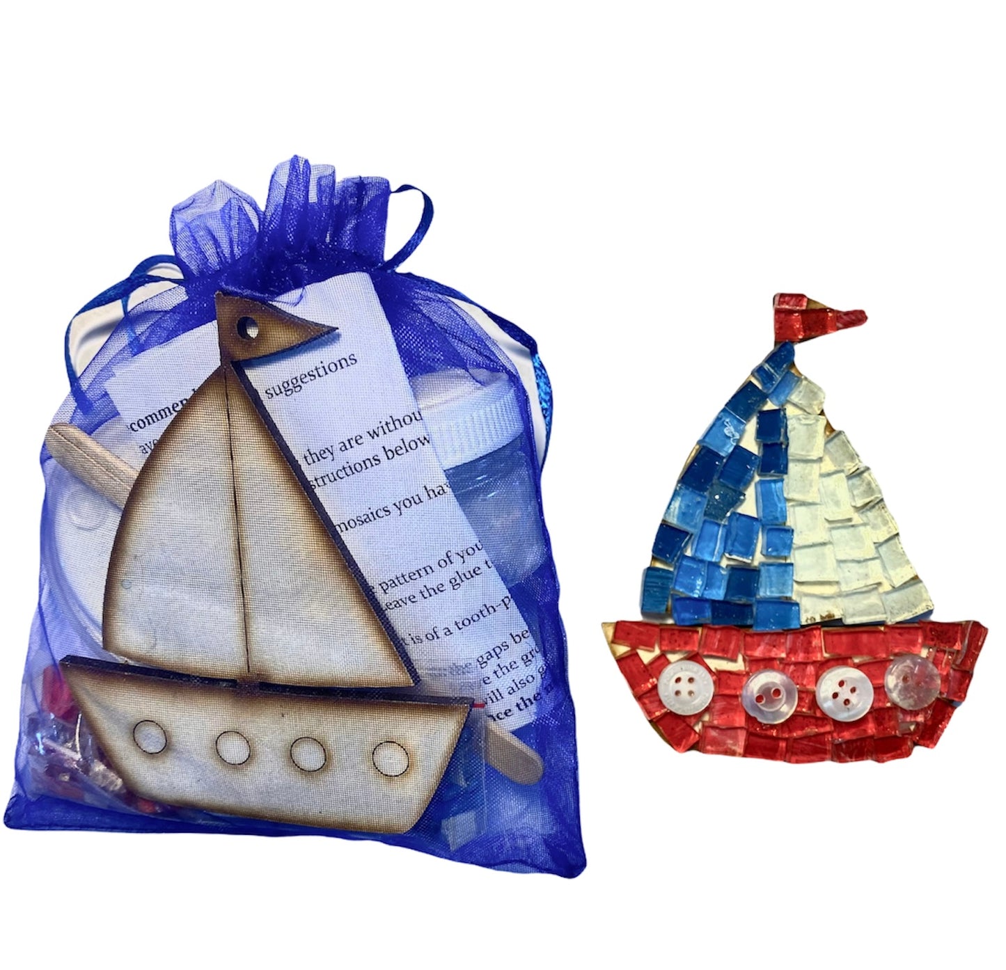 Single - Mosaic Craft Kit with Magnet - Boat (Small)