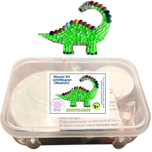 Single - Mosaic Craft Kit with Magnet - Green Brontosaurus (Medium)