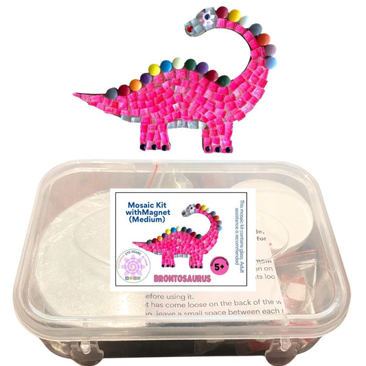 Single - Mosaic Craft Kit with Magnet - Pink Brontosaurus (Medium)