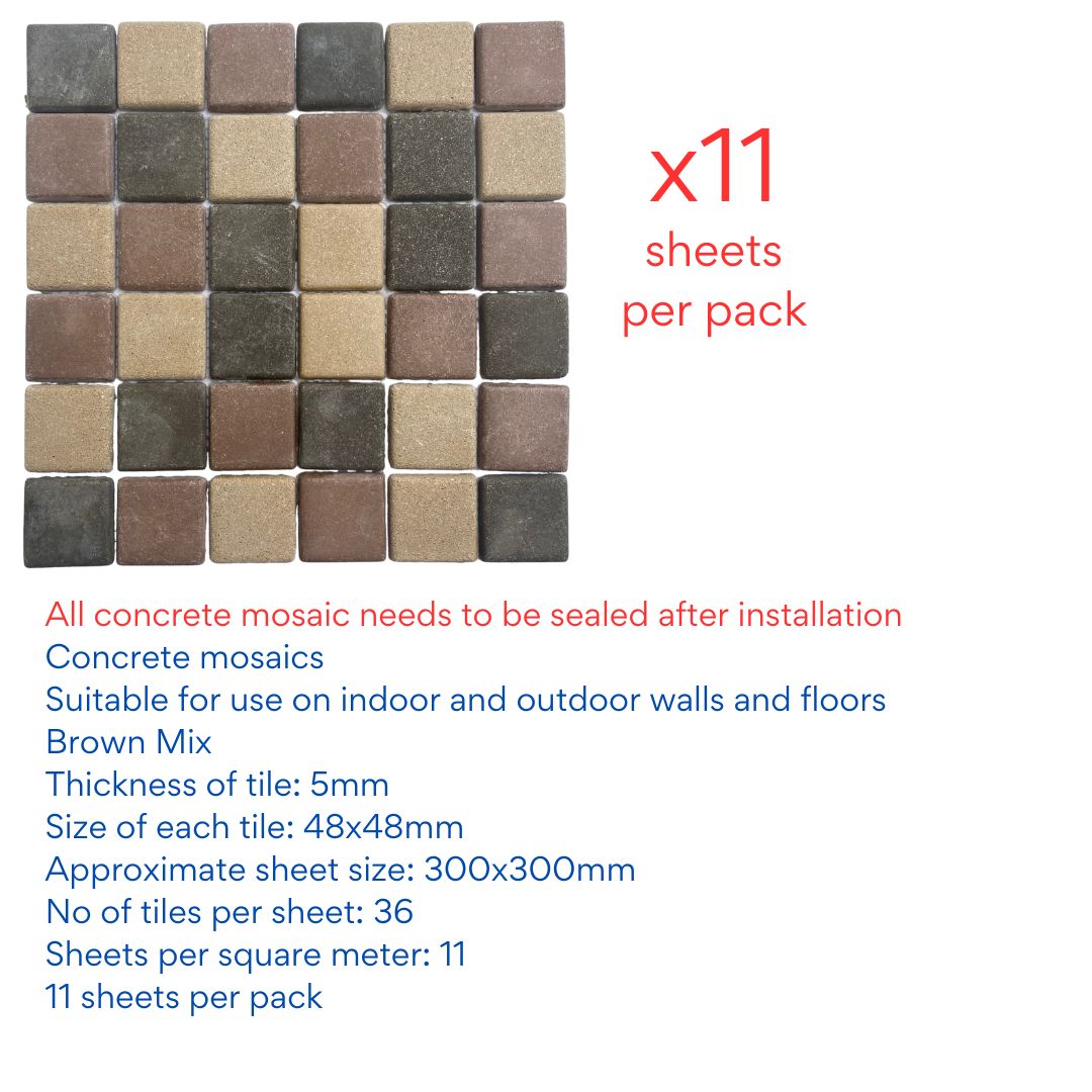 Decor Tiles - Concrete Brown Mix Non-Slip