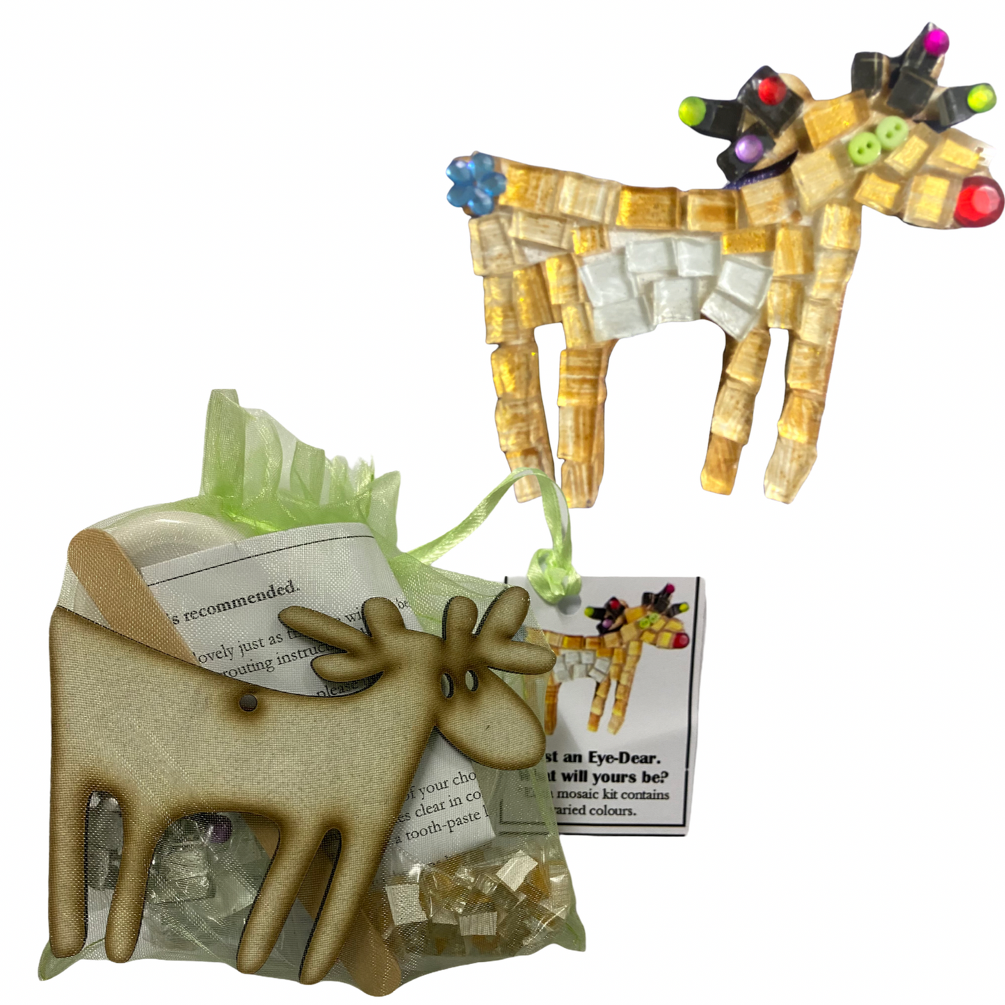 Single - Mosaic Craft Kit with Magnet - Reindeer  (Small)