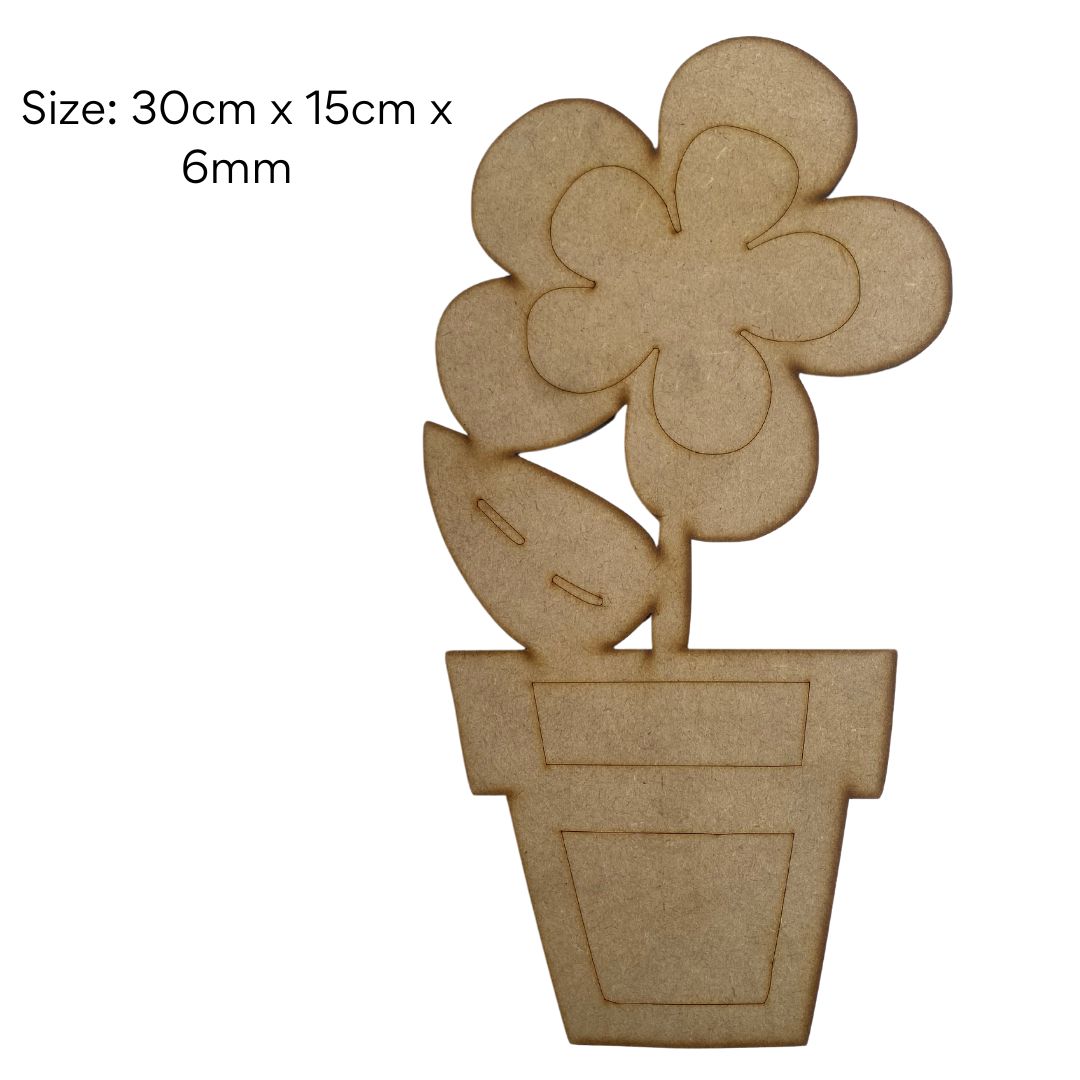 Wooden Shape Flower in a Pot( for crafting)