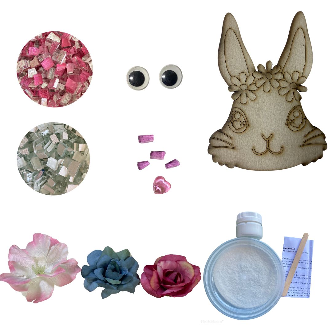 Mosaic Craft Kit with Magnet - Girl Bunny (Medium)