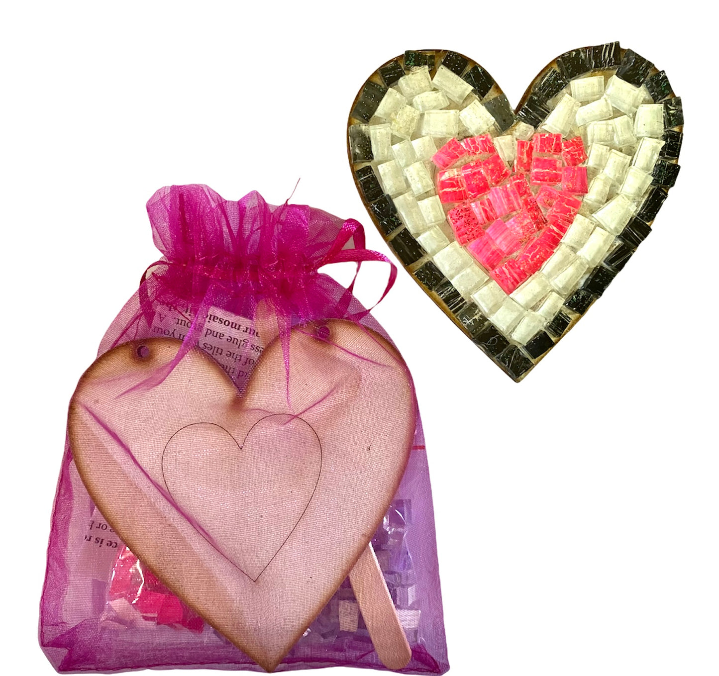 Single - Mosaic Craft Kit with Magnet - Heart 1 (Small)