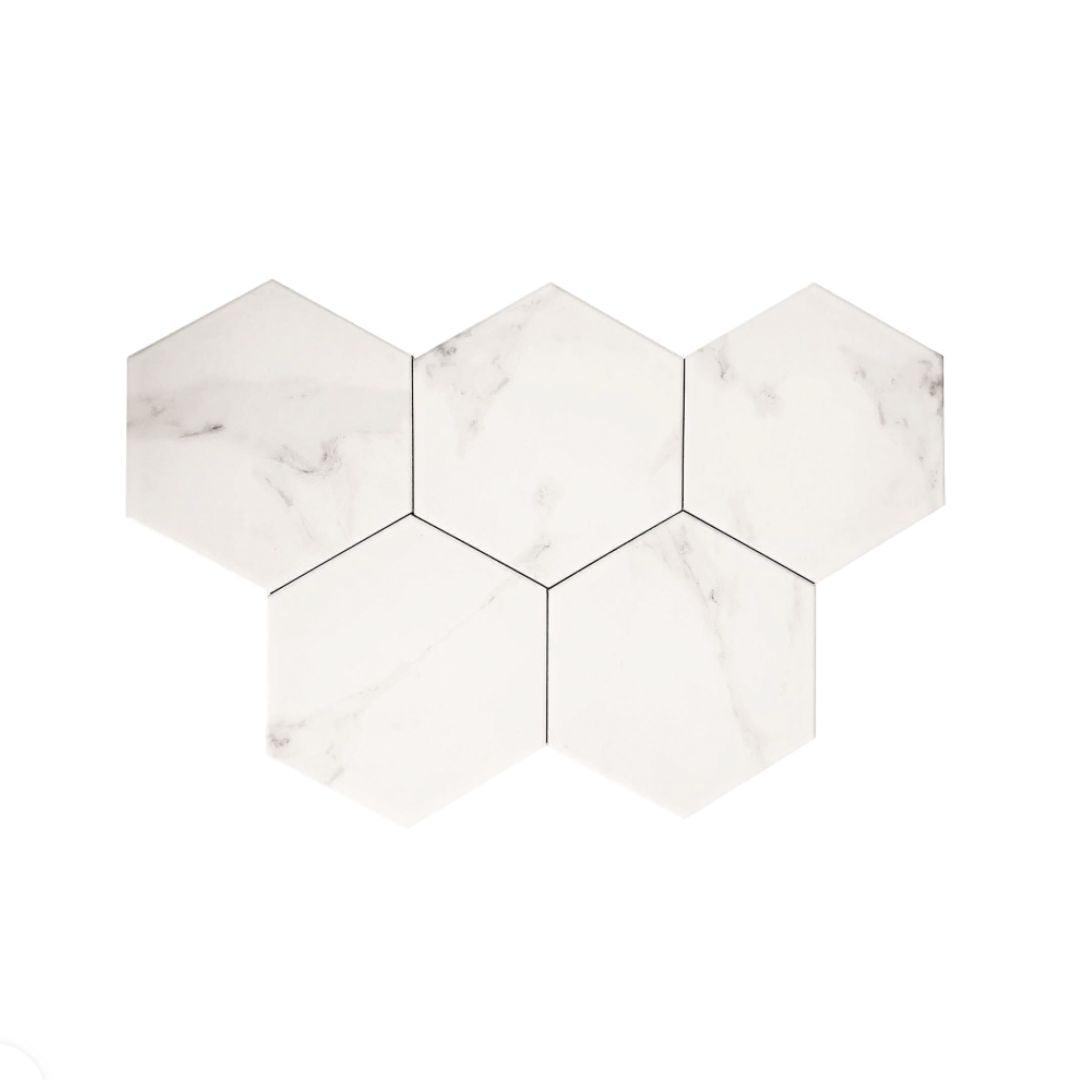 Decor Tiles - Hexagon Tile Matt Marble White