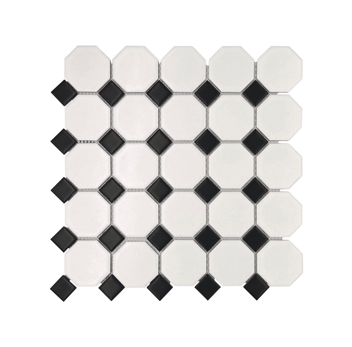 Decor Tiles - Porcelain Victorian Matt Black & White