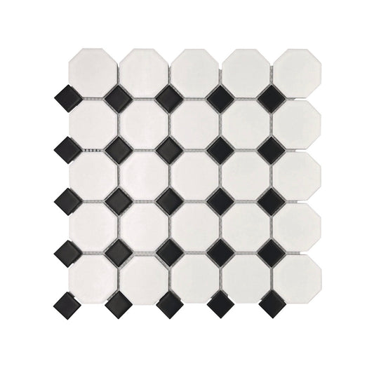Decor Tiles - Porcelain Victorian Matt Black & White