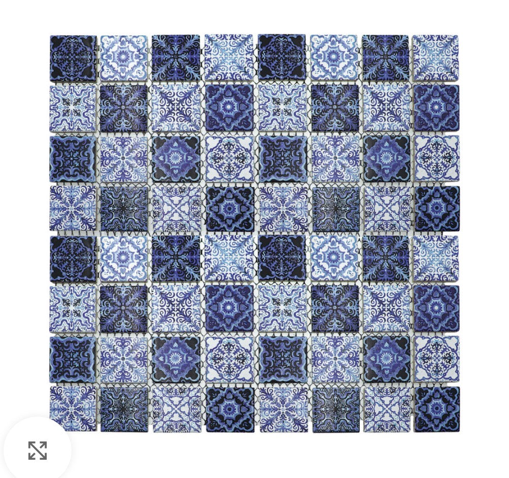 Decor Tiles - Porcelain Moroccan Blue & White
