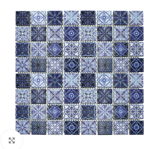 Decor Tiles - Porcelain Moroccan Blue & White