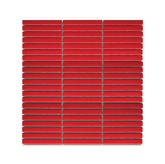 Decor Tiles - Porcelain Mini Strips Red