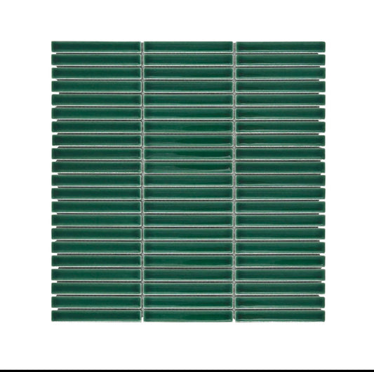 Decor Tiles - Porcelain Mini Strips Green