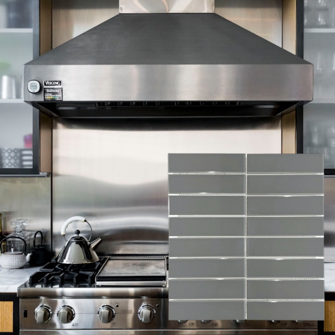 Decor Tiles -Glazed Mosaic Strip Grey