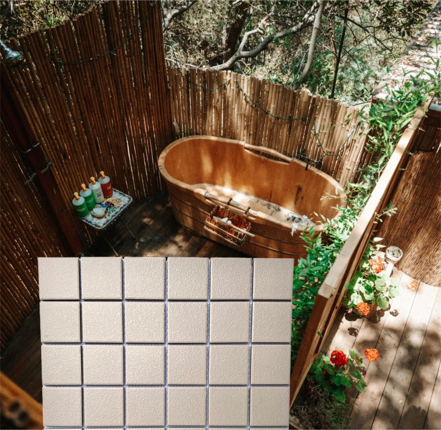 Decor Tiles -Glazed Mosaic Rustic Peach