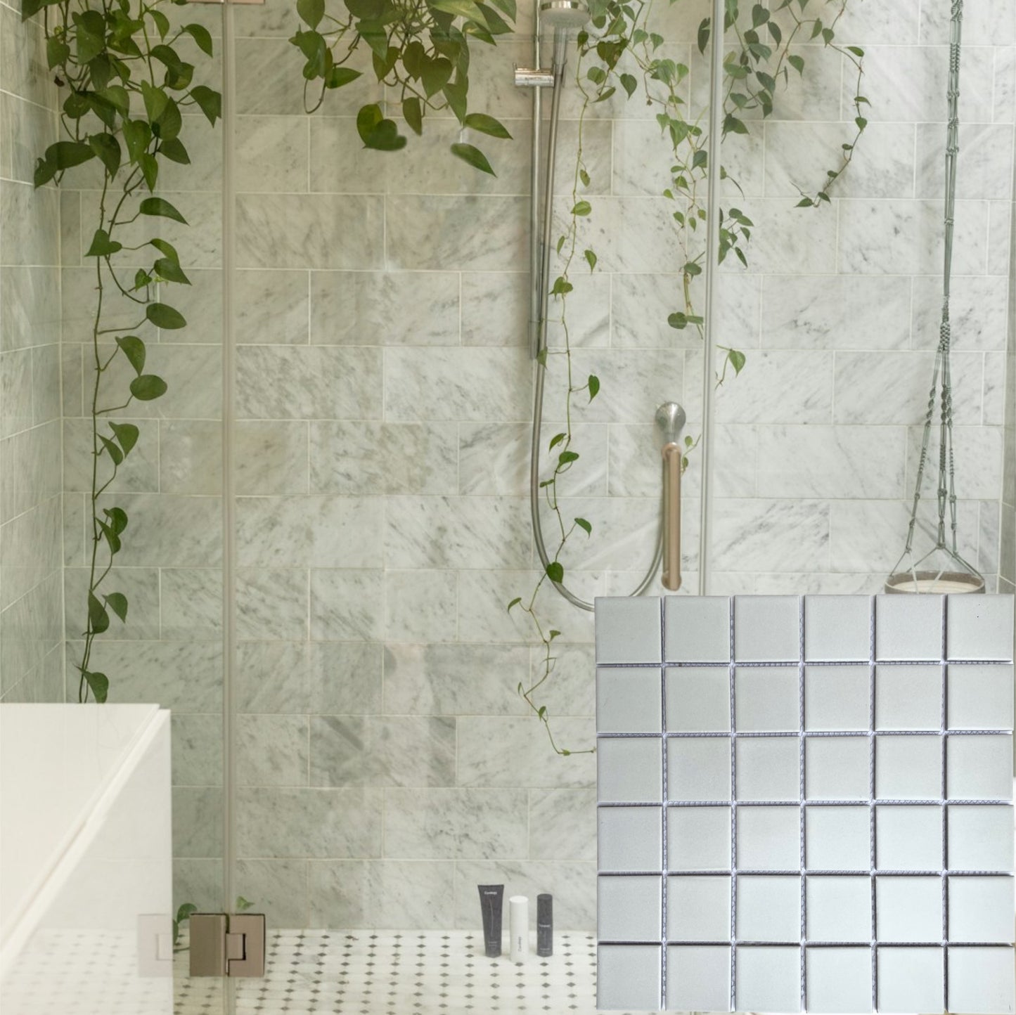 Decor Tiles -Glazed Mosaic Matt White