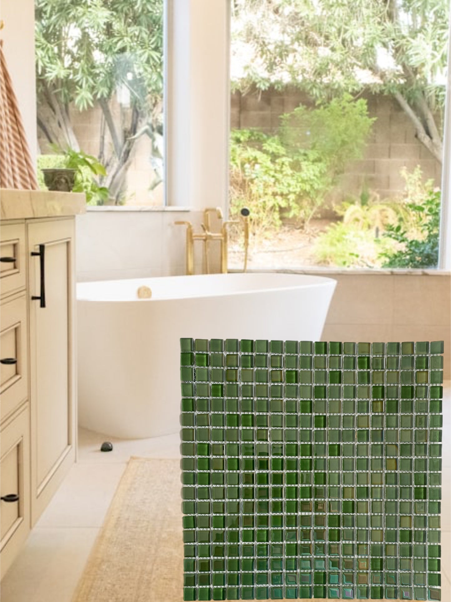 Decor Tiles - Forest Green Pearl 15x15mm