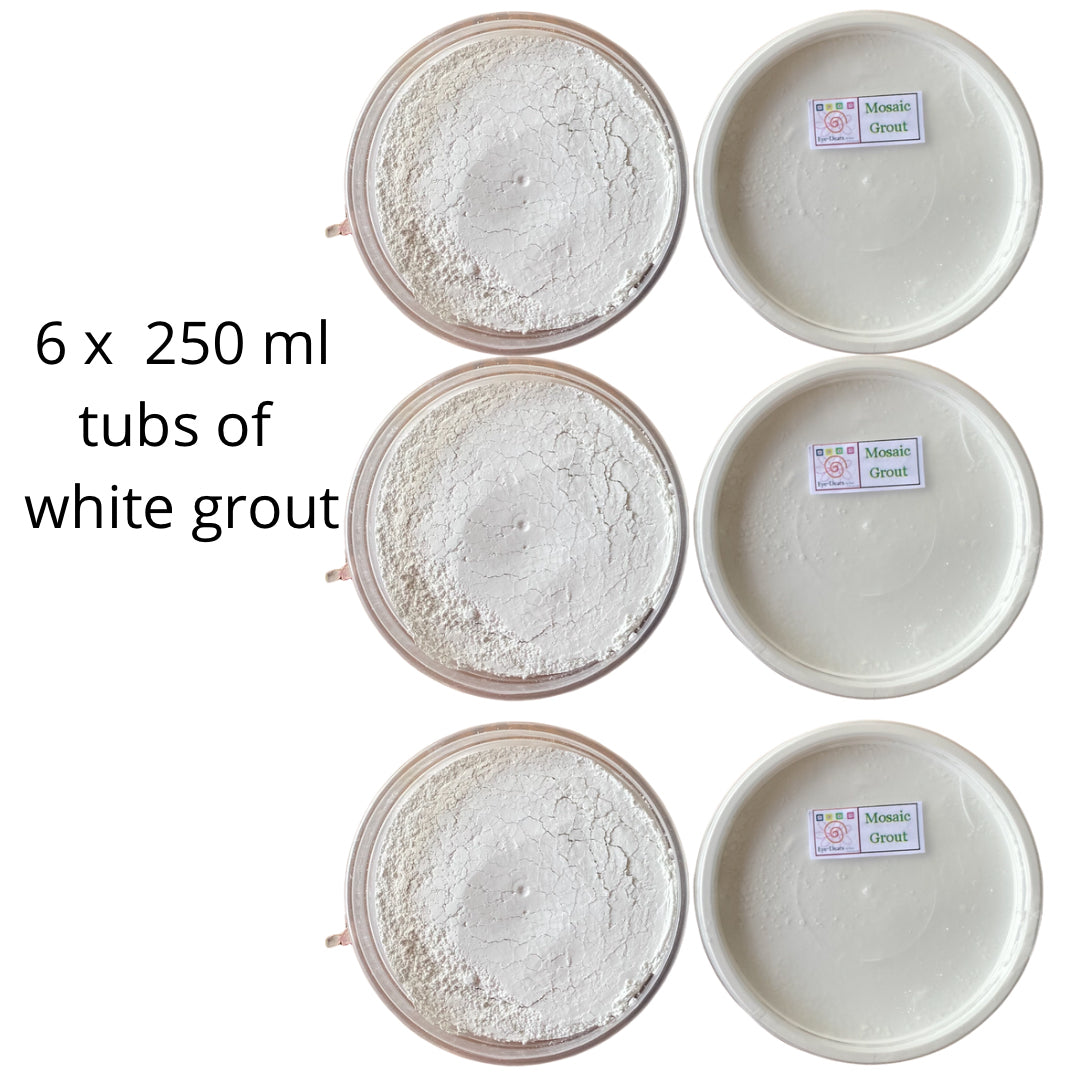 Mosaic Grout - 6 x 250ml White Grout