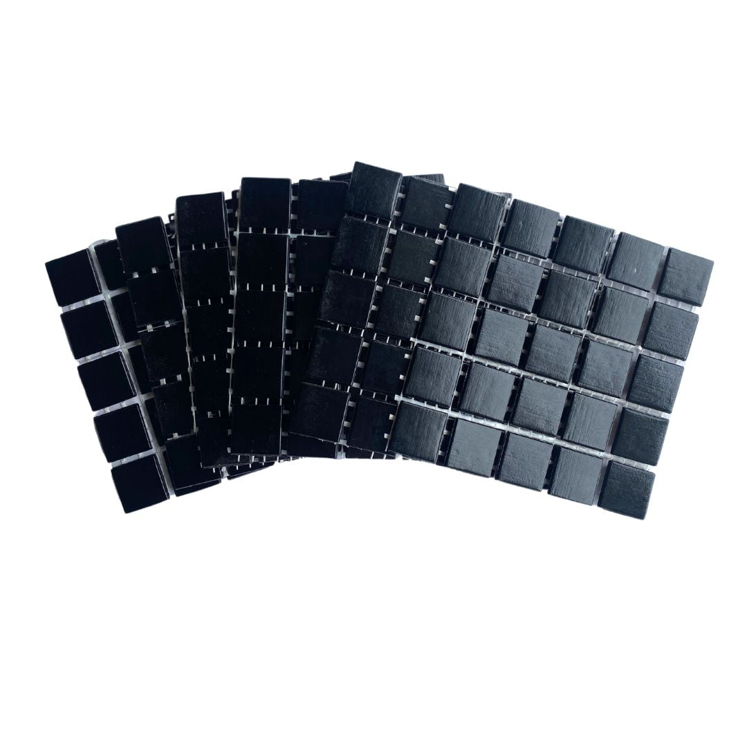 Mosaic Tiles - 10 x sheets of Matt Black 20x20mm