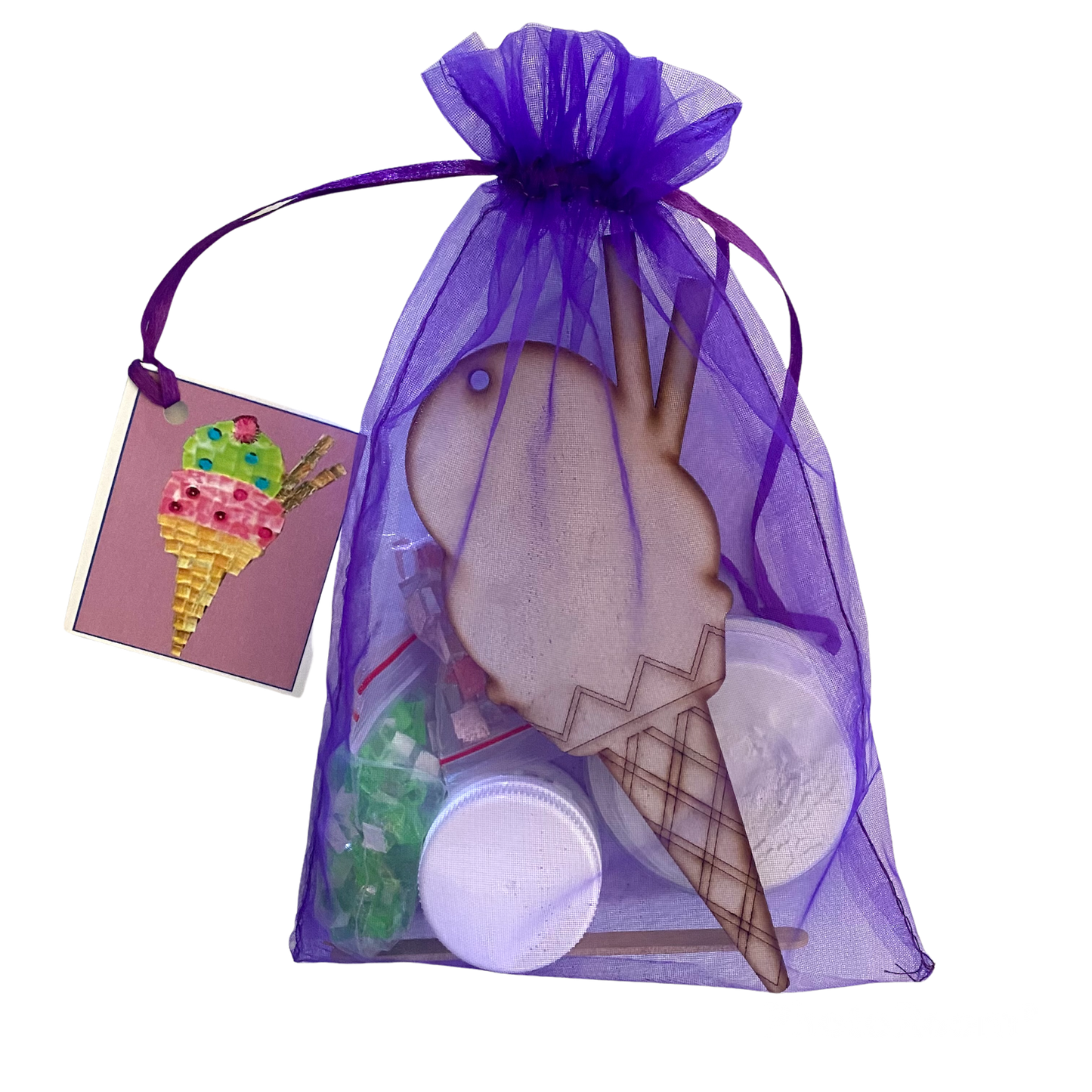 Single - Mosaic Craft Kit with Magnet - Icecream (Medium)