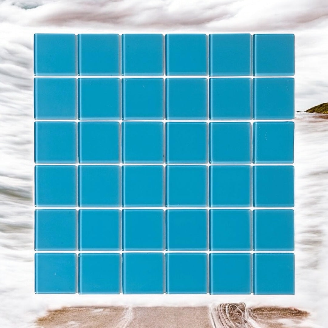 Decor Tiles - Aquamarine Glass 48mm