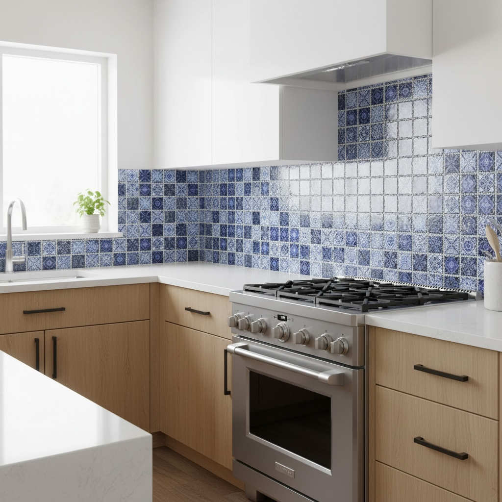 Decor Tiles - Porcelain Moroccan Blue & White