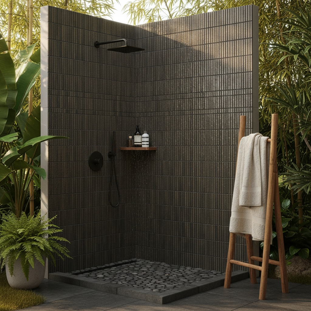 Decor Tiles - Porcelain Mini Strips Charcoal Bronze