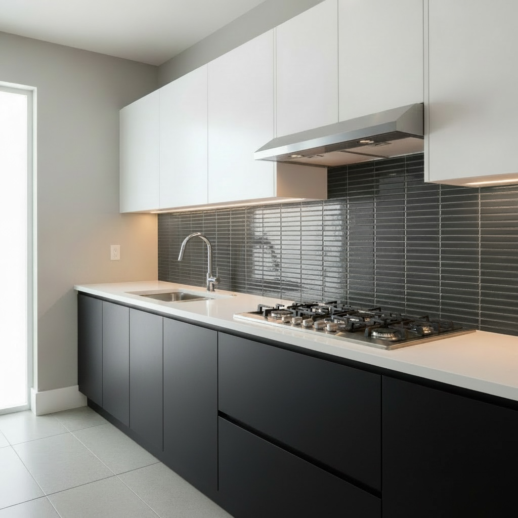 Decor Tiles - Porcelain Mini Strips Matt Black