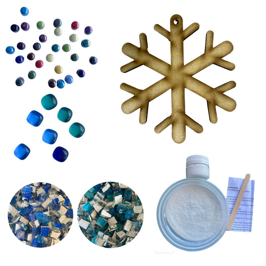 Bulk - Mosaic Craft Kit with Magnet - Christmas Snowflake (Small)