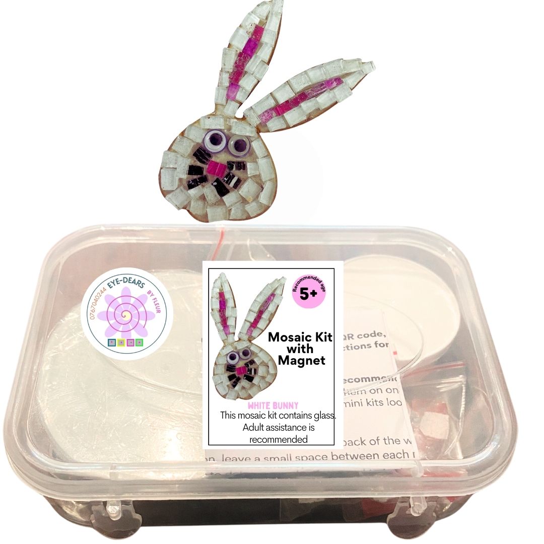 Single - Mosaic Craft Kit with Magnet - White Bunny Small)