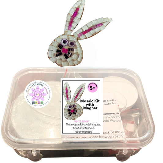 Single - Mosaic Craft Kit with Magnet - White Bunny (Small)