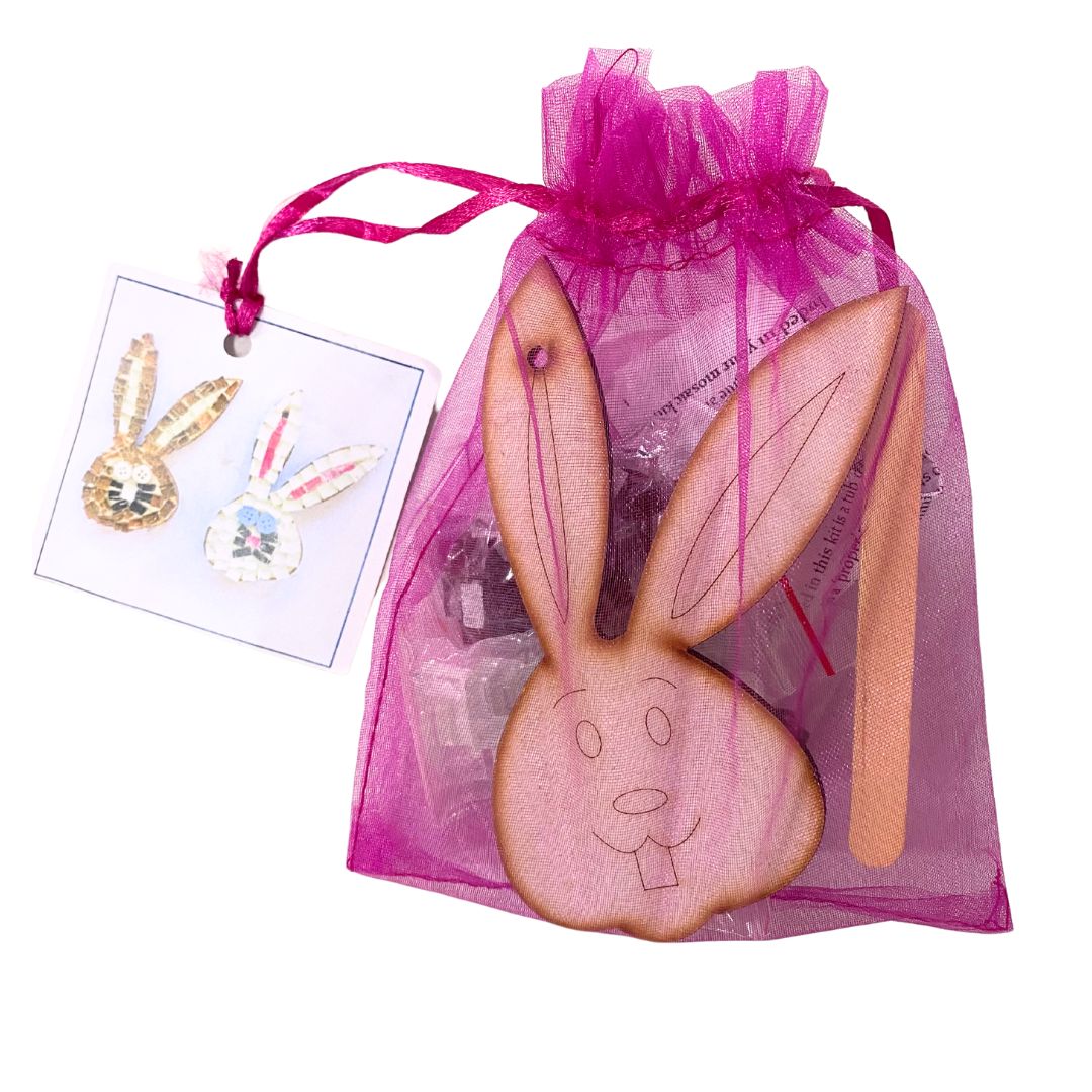 Single - Mosaic Craft Kit with Magnet - White Bunny Small)