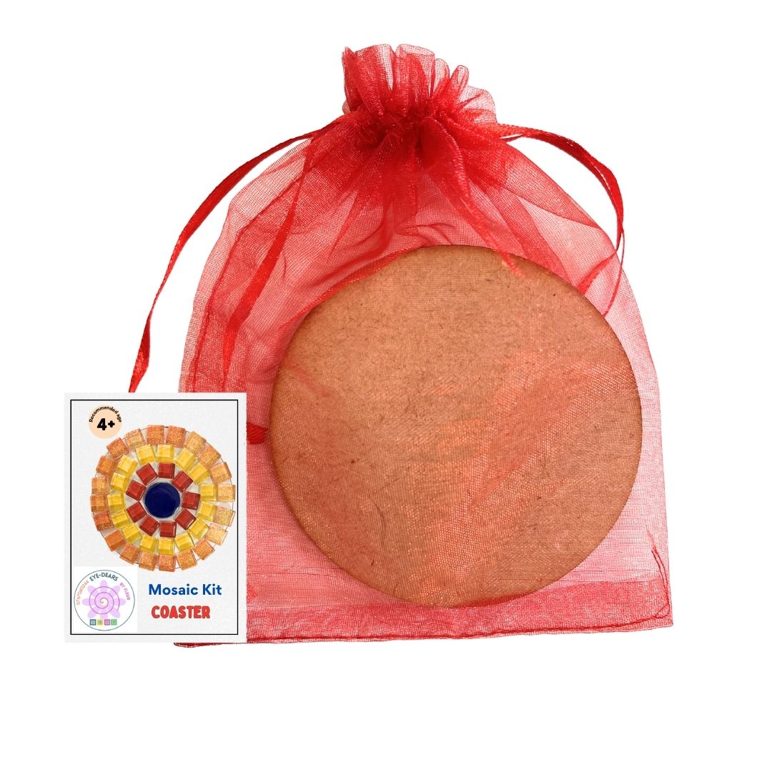 Single - Mosaic Craft Kit - Coaster Red & Yellow  (No Magnet)