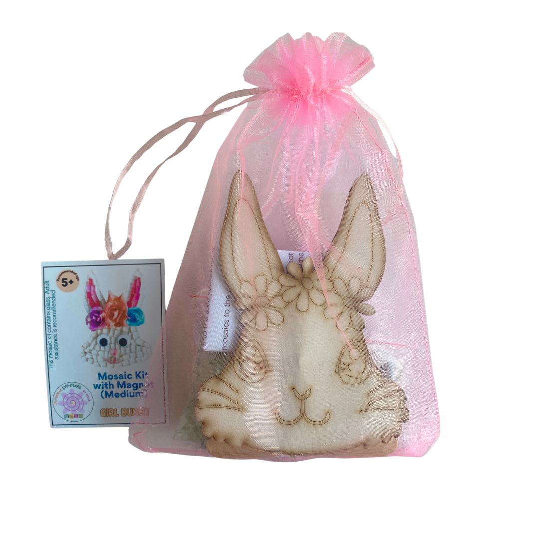 Single - Mosaic Craft Kit with Magnet - Girl Bunny (Medium)