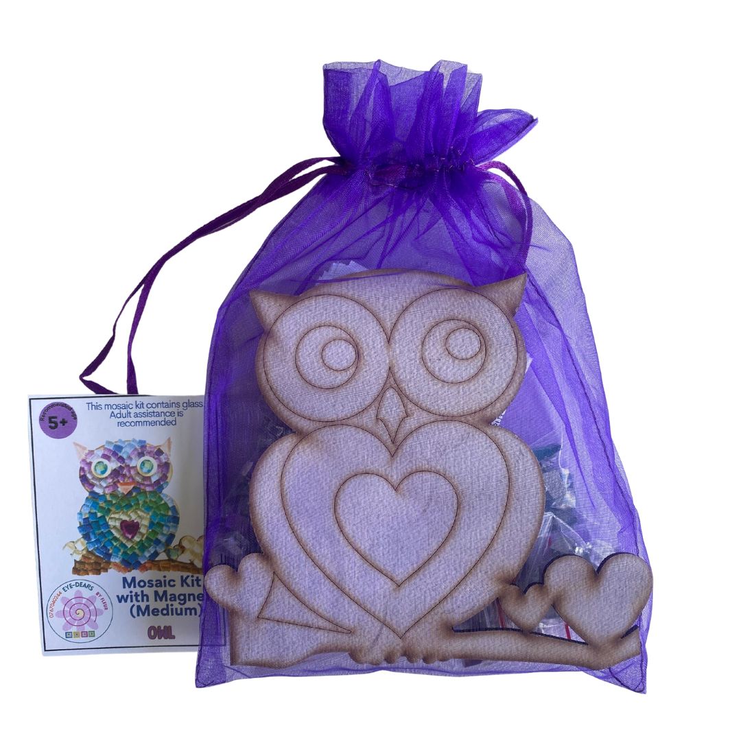 Single - Mosaic Craft Kit with Magnet - Owl (Medium)