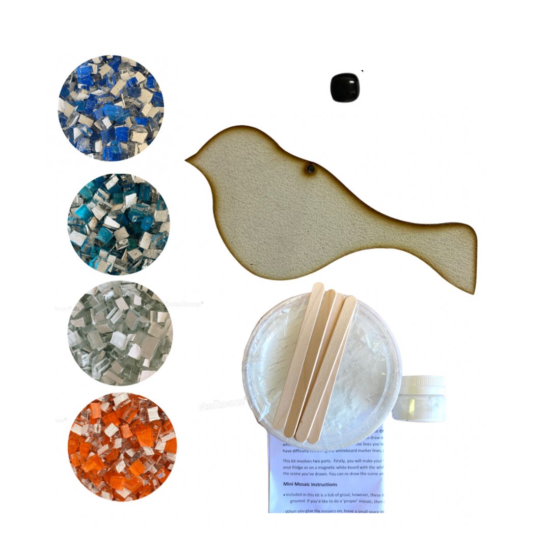 Mosaic Craft Kit with Magnet- Bird (Small)