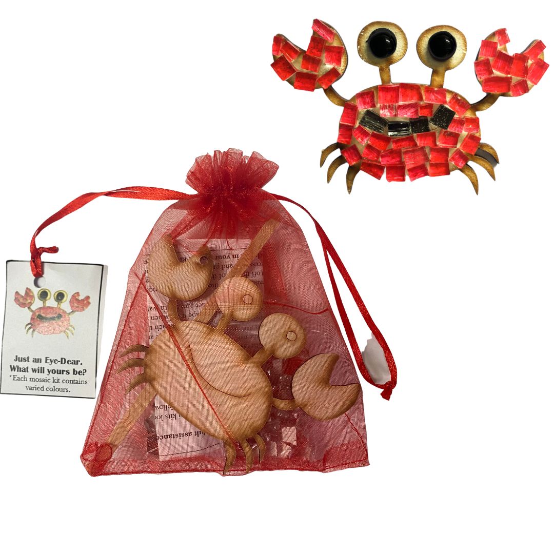 Single - Mosaic Craft Kit with Magnet - Crab (Small)