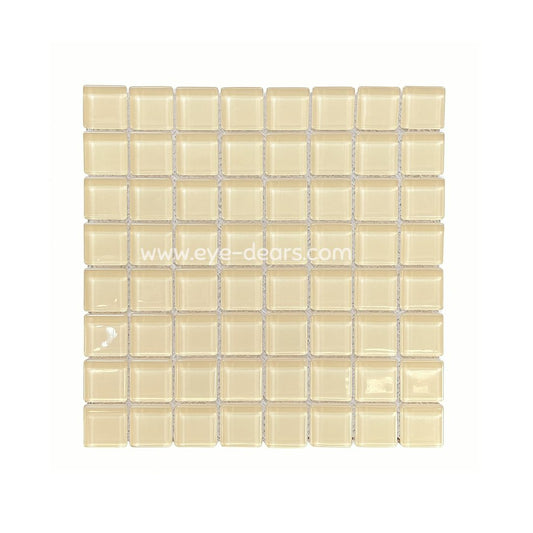 Mosaic Tiles -  Cream Glass 10x10mm
