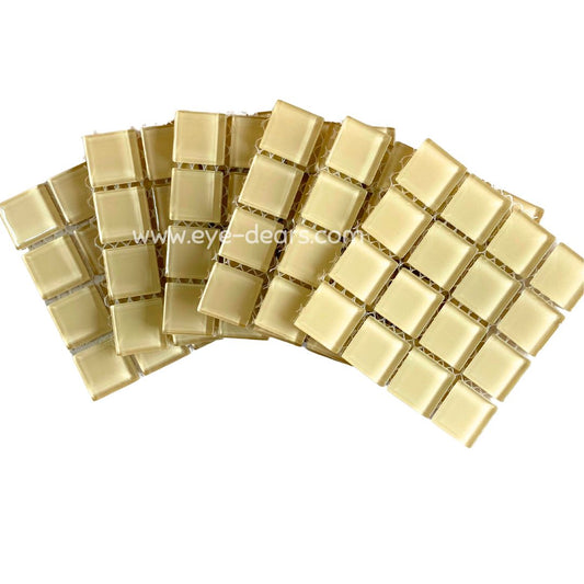 Mosaic Tiles - 10 x sheets of Cream Glass 23x23mm